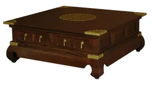 CT Dynasty Solid Timber 4 Drawer Coffee Table thumbnail 1
