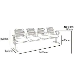 MA Dyno 60 Fabric Upholstered Seat and Mesh Back Beam Seating thumbnail 5