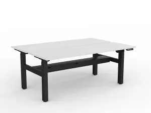 OL Agile 2 Column Electric Height Adjustable Shared Desk White Top Black Frame thumbnail 14