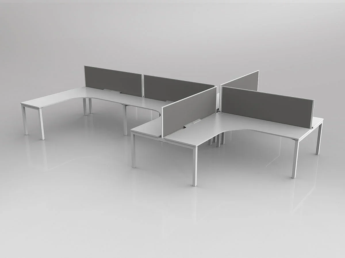 OL Axis 6 User L Shape 90° Workstation with Screen - Breathe Fabric