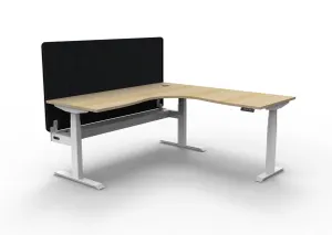 RL Boost+ Height Adjustable Corner Workstation with Black Eco Panel Screen thumbnail 2