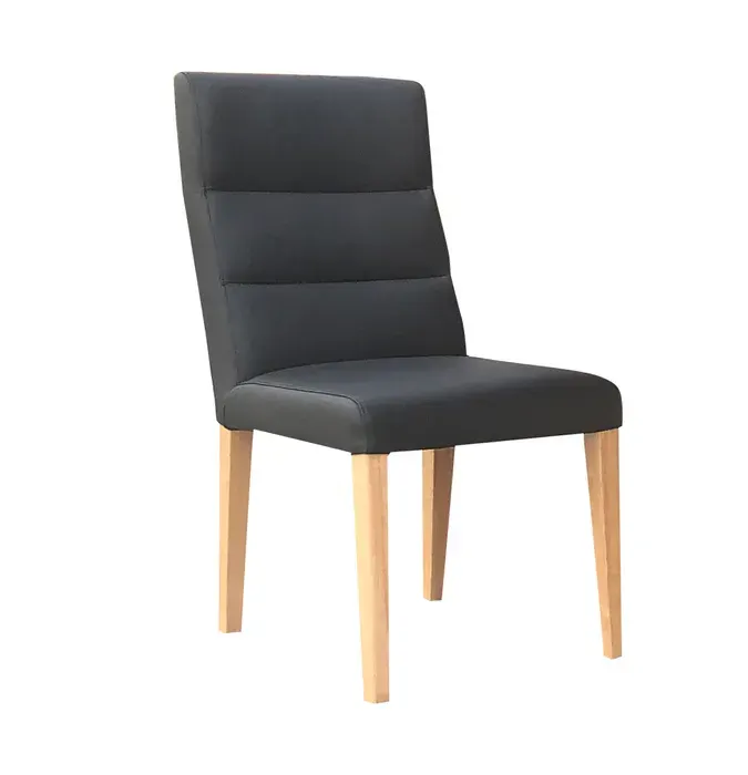 MD Malhouse Genuine Leather Timber Leg Dining Chair