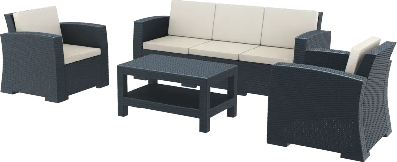 FL Monaco Hospitality Outdoor 3+1+1 Seater Lounge Set