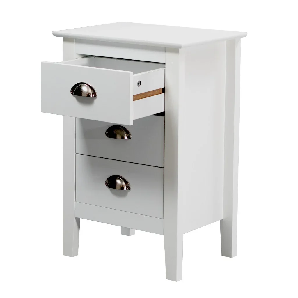 VI Costway 3 Drawer Bedside Table