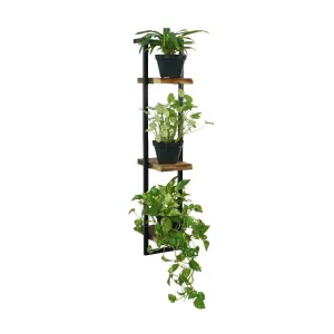CR Live Edge Solid Timber Metal Frame 3 Tier Shelf thumbnail 4
