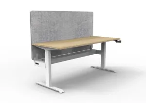 RL Boost Crank Single User Height Adjustable Workstation with Grey Eco Panel Screen thumbnail 4