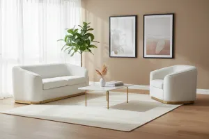 BT Bellissimo Oro Fabric Upholstered 3 Seater Sofa with Gold base thumbnail 4