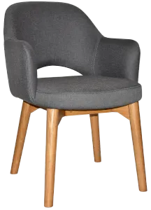 EZ Albury Solid Timber Oak Stained Upholstered Hospitality Dining Armchair thumbnail 17