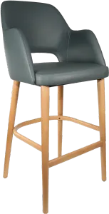 FL Sorbet Vinyl Upholstered Timber Legs Hospitality Barstool thumbnail 2