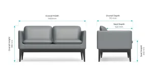 OL Madison PU Leather Upholstered 2 Seater Breakout Lounge thumbnail 2