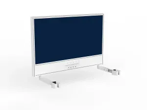 OL Studio Screen with Ducting for Agile Individual Desk – Breath Fabric with White Frame thumbnail 4