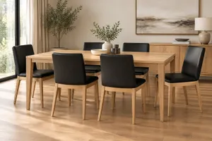 MD Bright Genuine Leaher Upholstered Timber Leg Dining Chair thumbnail 3