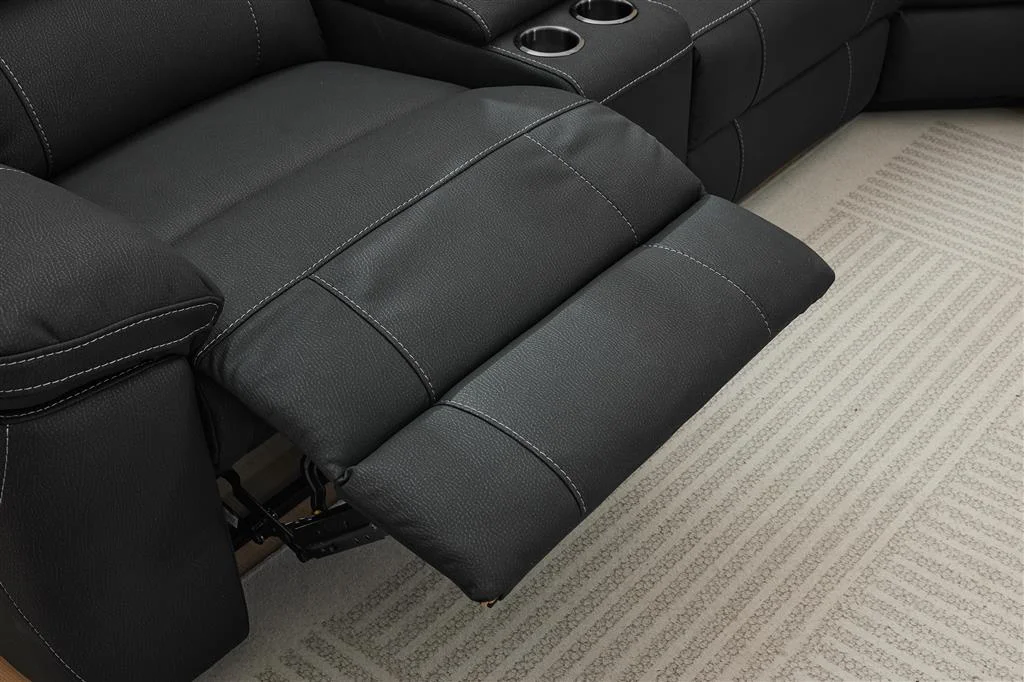 VI Jersey Fabric Upholstered 5 Seater Corner Modular Recliner Lounge