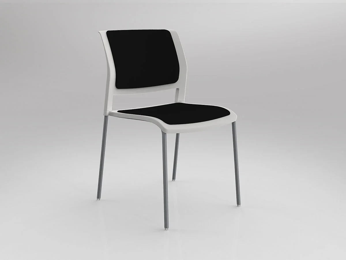 OL Game Fabric Upholstered Breakout Chair -4 Legs White Shell