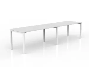 OL Axis 2-User Single Sided Desk – White Top White Frame thumbnail 2