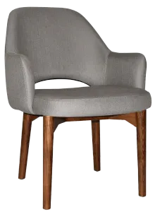 EZ Albury Walnut Stained Timber Frame Upholstered Hospitality Dining Armchair - XL thumbnail 18