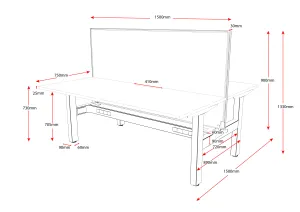 RL Boost Static 2-User Double Sided Workstation with Grey Eco Panel Screen thumbnail 4