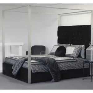 BT Alexandria Velvet Upholstered 4 Poster Queen Bed thumbnail 1