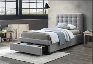 AW Memphis King Single Bed with Drawer- Peal Gry & Dk Gry thumbnail 1