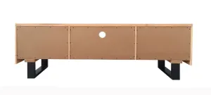 VI Elba Solid Timber Metal Base 2 Door 1 Drawer Entertainment Unit thumbnail 7