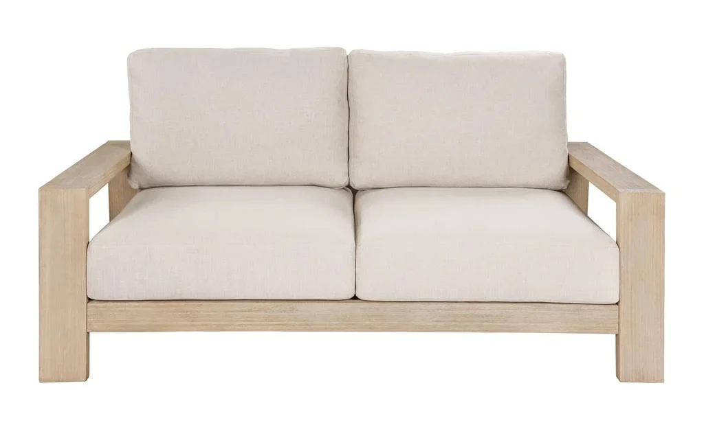 VI Marrakesh Solid Timber 2 Seater Shaded Outdoor Lounge with Cushion