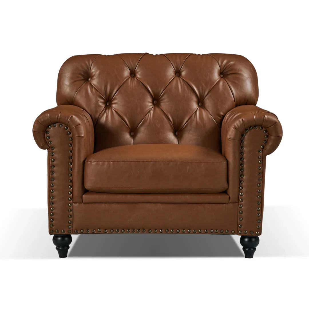 BT Barclay Chesterfield PU Leather Upholstered Armchair