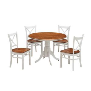 VI Hobart Timber Pedestal Based Round Dining Table & 4 Chairs Set thumbnail 1
