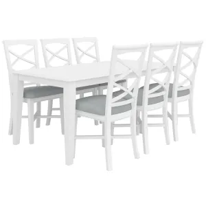 VI Hamilton Solid Timber Framed Dining Table and 6 Chairs Set thumbnail 1