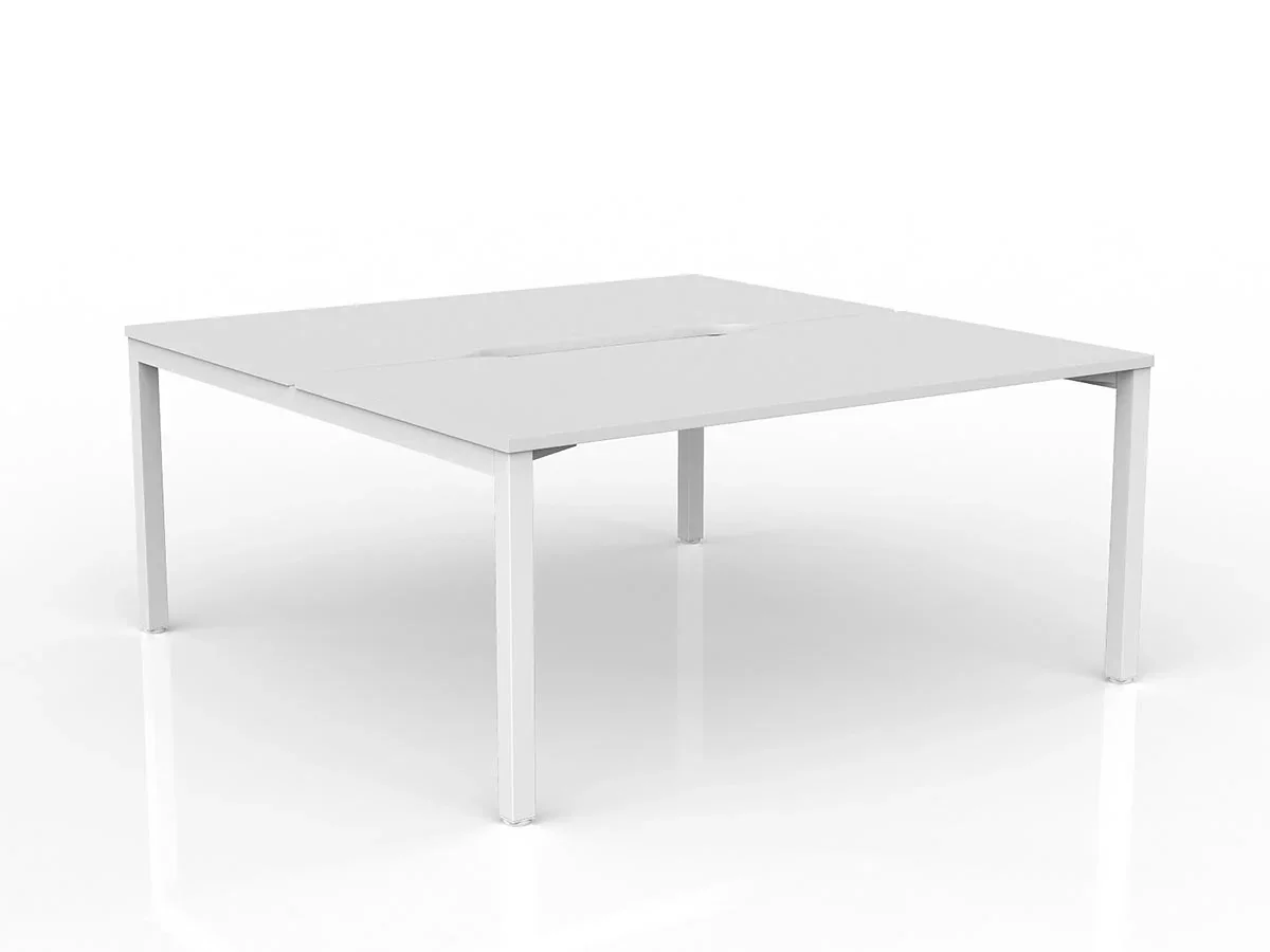 OL Axis 2-User Double Sided Workspace – White Top White Frame