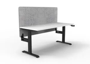 RL Boost Crank Single User Height Adjustable Workstation with Grey Eco Panel Screen thumbnail 8
