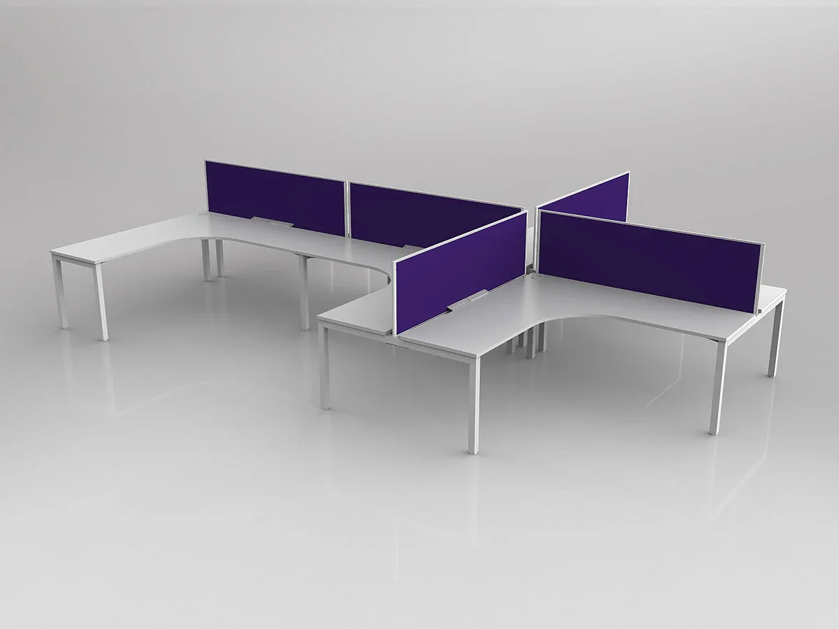 OL Axis 6 User L Shape 90° Workstation with Screen - Breathe Fabric