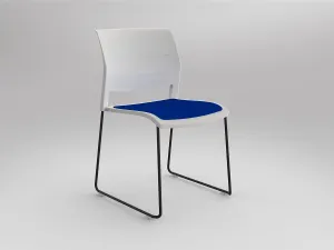 OL Game Slade Base Fabric Seat Hospitality Stacking Chair - White Shell thumbnail 15