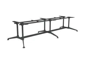 OL Modulus Twin Post Double Span All Black Meeting Table Frame thumbnail 1