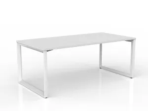 OL Anvil Straight Desk – Oak Top with White Frame thumbnail 33