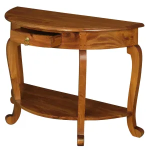 CT Cabriol Leg Solid Timber 1 Drawer Half Round Sofa Table thumbnail 6