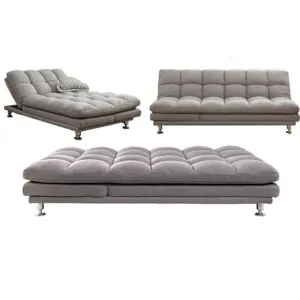 HE Vivin Fabric Upholstered Metal Leg 3 Seater Sofa Bed thumbnail 5