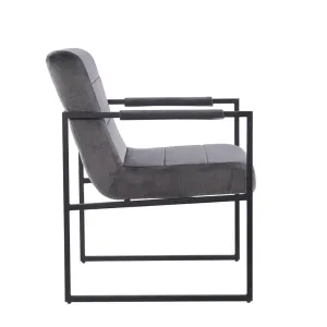 VI Conrad Velvet Upholstered Black Metal Legs Dining Chair thumbnail 8
