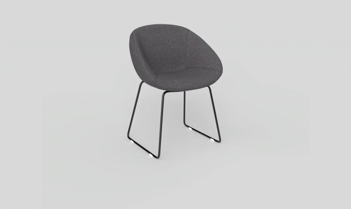 OL Vista Fabric Upholstered Sled Base Tub Chair