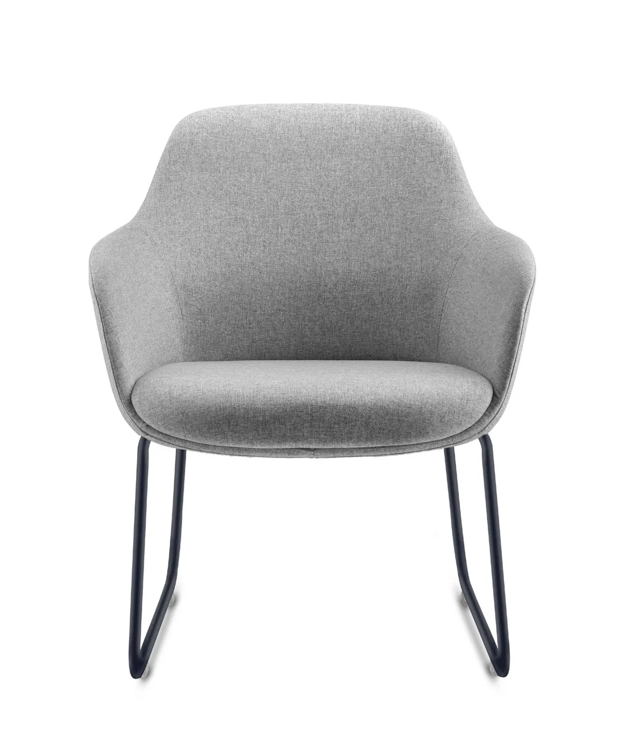 RL Aspen Fabric Upholstered Metal Sled Base Visitor Tub Chair
