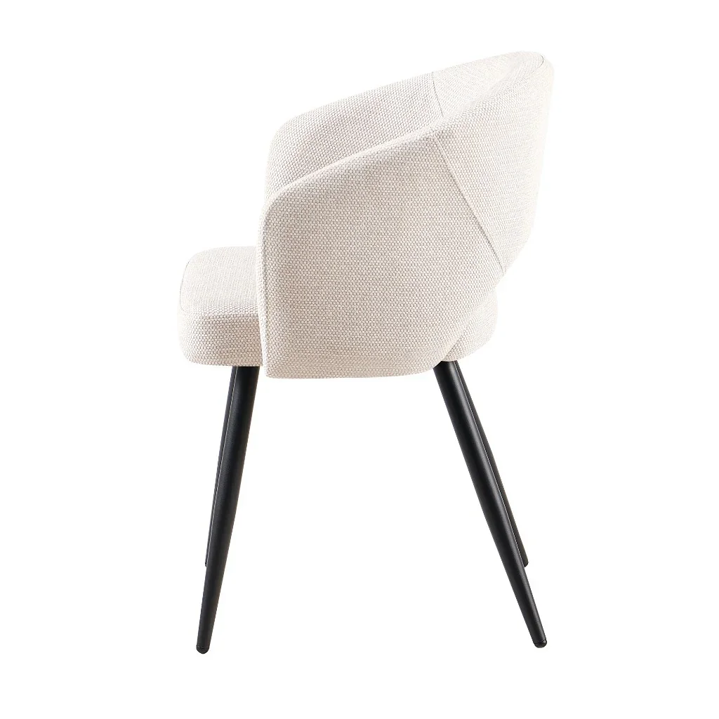 VI Matzo Fabric Upholstered Metal Leg Dining Chair