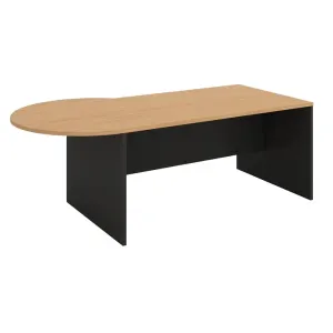 GP P Shape Office Desk in Beech/Charcoal thumbnail 1