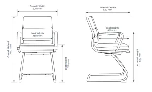 OL Mode PU Upholstered Sled Base Guest Chair with Arms thumbnail 2