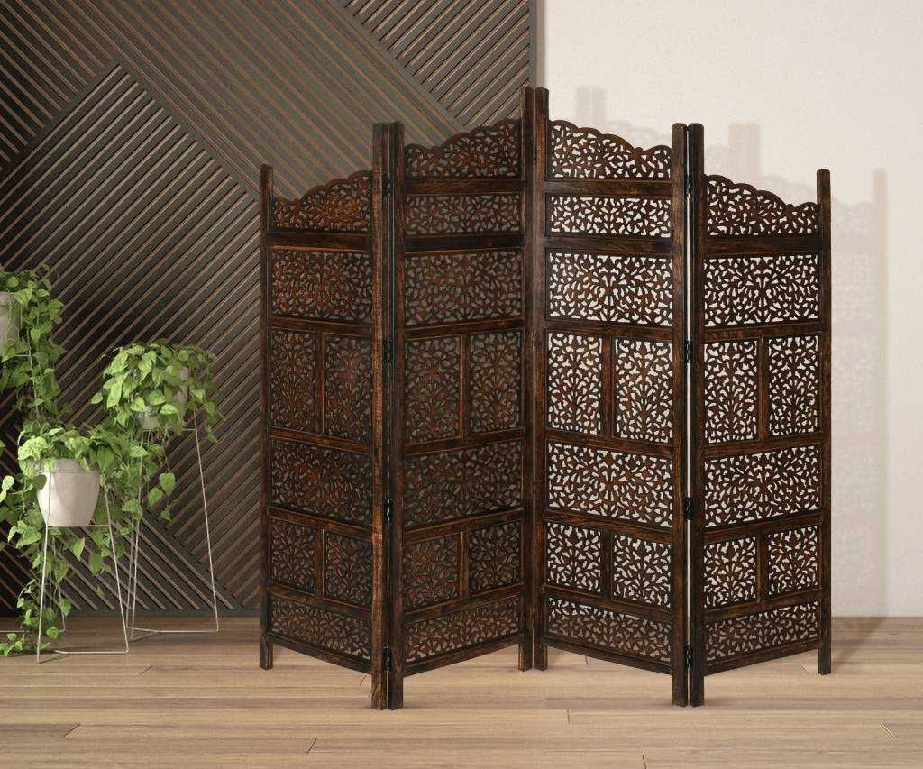 VI Vasco Solid Timber 4 Panel Space Dividing Screen