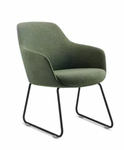 RL Aspen Fabric Upholstered Metal Sled Base Visitor Tub Chair thumbnail 2