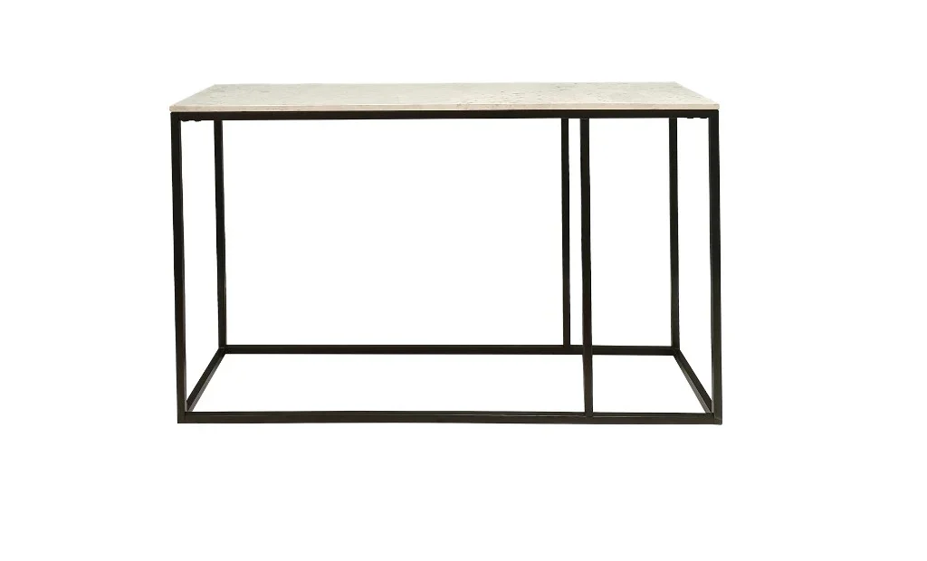 VI Suez Marble Top Metal Leg Console Table