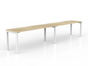 OL Axis 2-User Single Sided Desk – Oak Top White Frame thumbnail 13