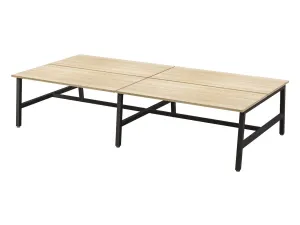 OL Axis Trestle 4 User Bench – Oak Top with Black Frame thumbnail 1