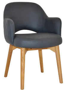 EZ Albury Solid Timber Oak Stained Upholstered Hospitality Dining Armchair thumbnail 19