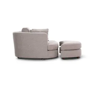 VI Orlando Fabric Upholstered Swivel Chair with Ottoman thumbnail 4