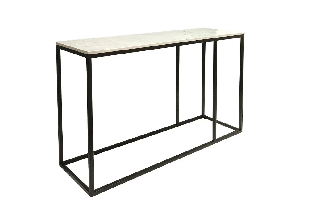 VI Suez Marble Top Metal Leg Console Table